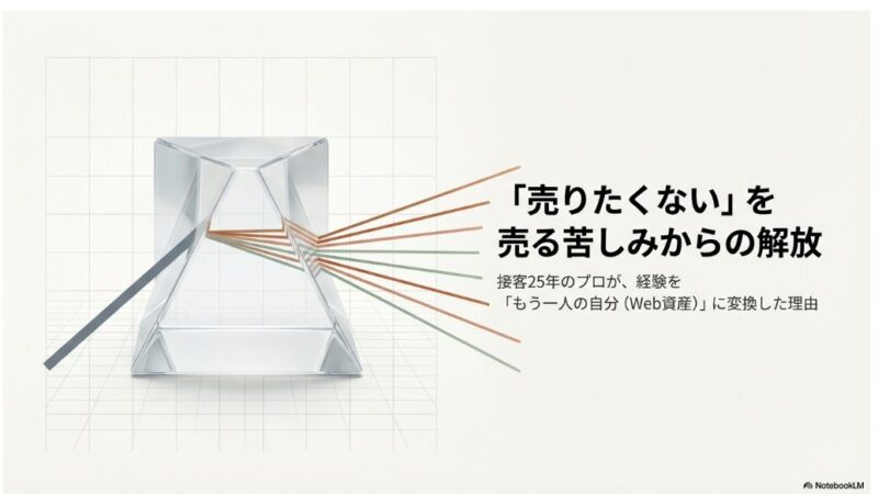 「売りたくない」を売る苦しみから、自分を解放しよう。接客25年のプロが、経験を「もう一人の自分（Web資産）」に変換した理由 