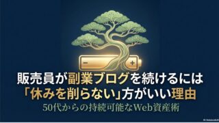 販売員が副業ブログを続けるには「休みを削らない」方がいい理由｜50代からの持続可能なWeb資産術 