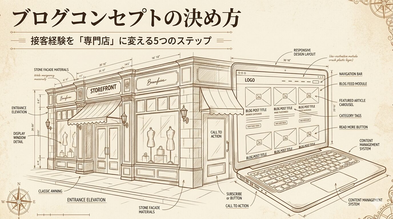 【ブログコンセプトの決め方】｜接客経験を「専門店」に変える5つのステップ