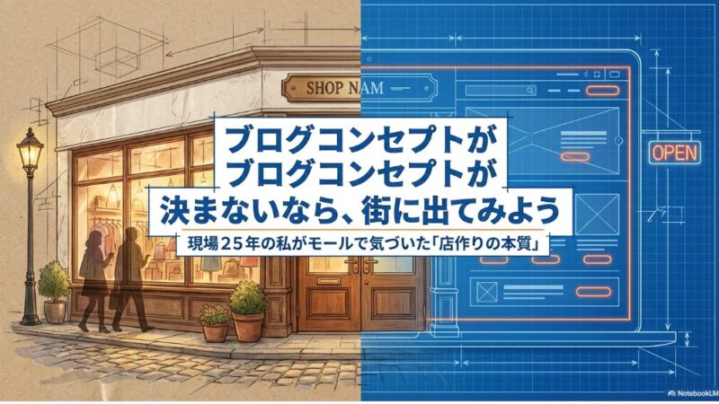 　ブログコンセプトが決まらない時の「店作り」の視点｜接客25年のプロがモールで気づいた本質 