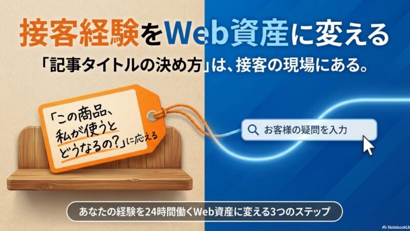 「記事タイトルの決め方」は、接客の現場にある。あなたの経験をWeb資産に変える3つのステップ 