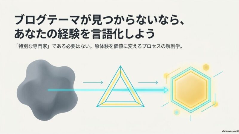 ブログテーマの決め方｜見つからないなら、あなたの経験を言語化しよう 