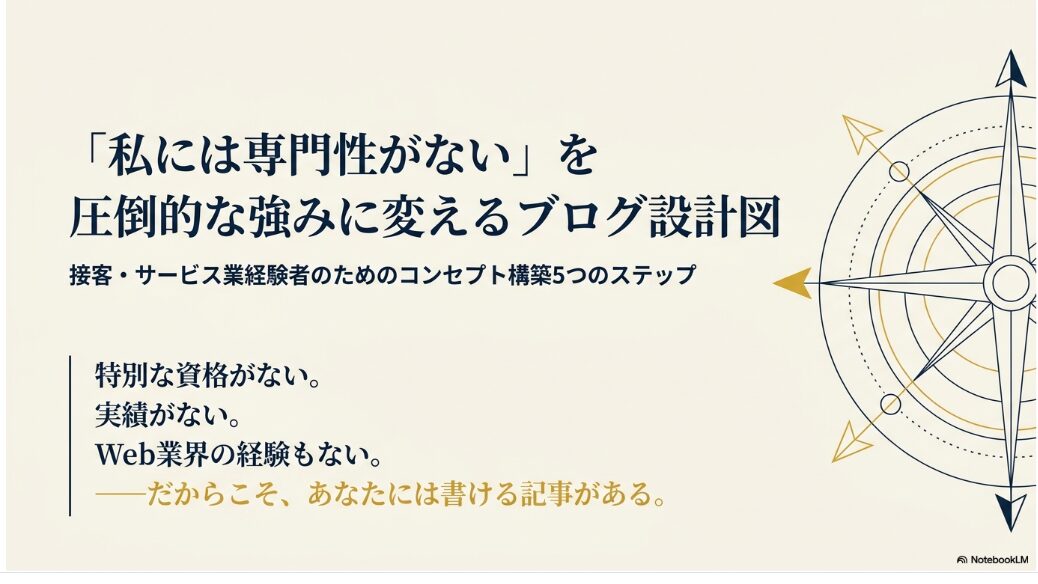 【ブログコンセプトの決め方】｜接客・サービス業の経験をブログの専門性に変える5つのステップ