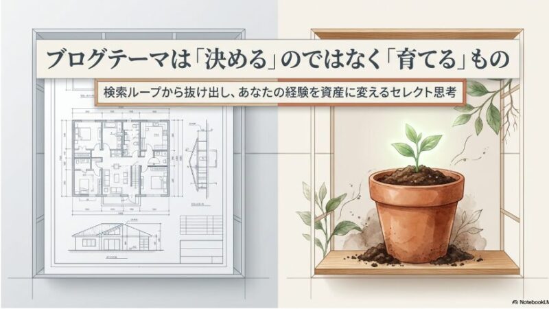 ブログテーマが決まらない初心者へ｜運営しながら育てるテーマの考え方 
