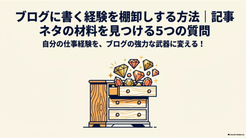 ブログに書く経験を棚卸しする方法｜記事ネタの材料を見つける5つの質問 