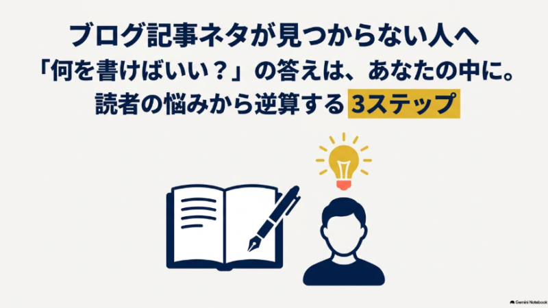 ブログ記事ネタが見つからない人へ｜読者の悩みから逆算する3ステップ 