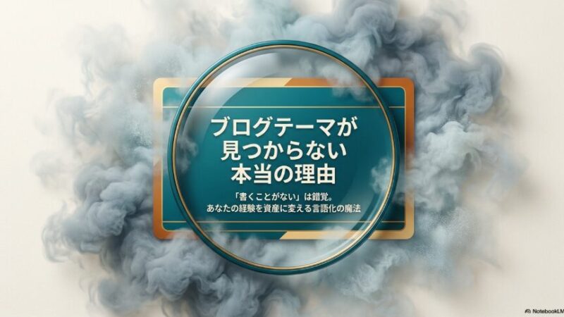 ブログテーマが決まらない4つの理由｜あなたの経験を言語化すれば見つかる