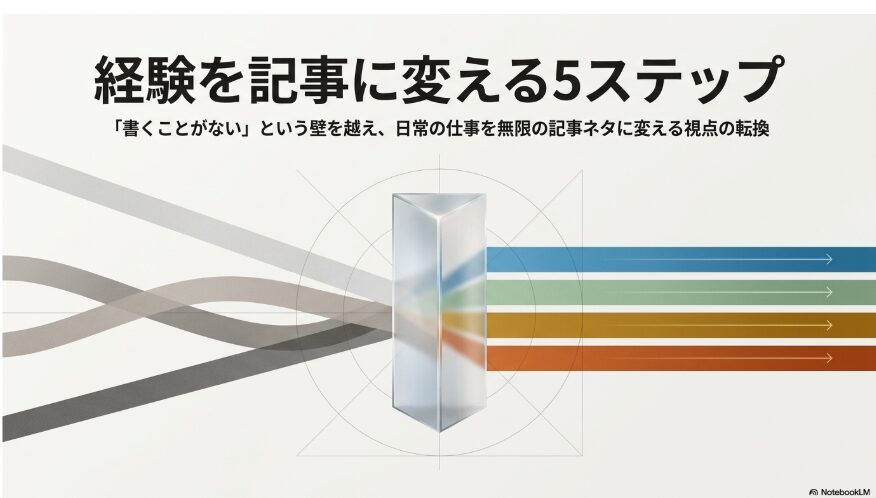 ブログ記事ネタが見つからない人へ｜経験を記事に変える5ステップ 