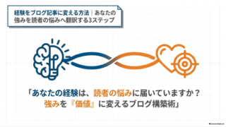 経験をブログ記事に変える方法｜あなたの強みを読者の悩みへ翻訳する3ステップ 
