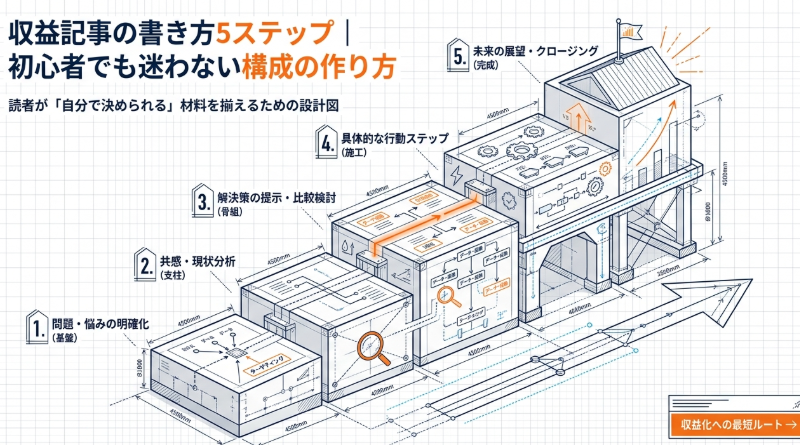 収益記事の書き方5ステップ｜ブログ初心者でも迷わない構成の作り方